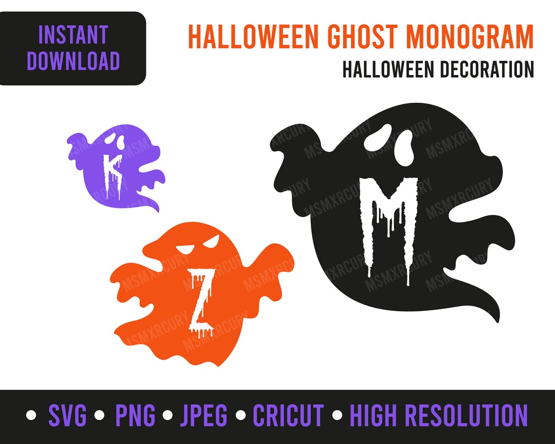 Halloween Ghost Boo Monogram Svg,png,jpeg - Funny Ghost Monogram ...