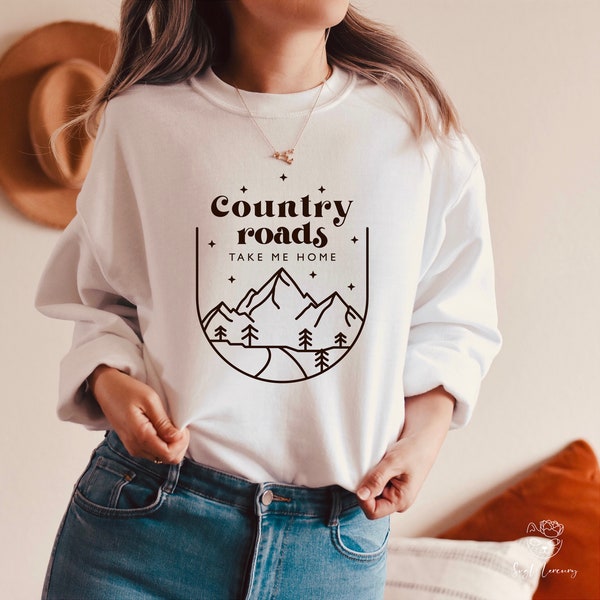 Country Roads Take Me Home svg, SVG PNG And EPS, Clipart Design Element, Cricut, Cut File Print Ready