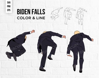 Biden Falls Svg, Joe Biden Bundle Svg, Falls 3 times up steps, SVG PNG And EPS, Clipart Design Element, Cricut, Cut File Print Ready