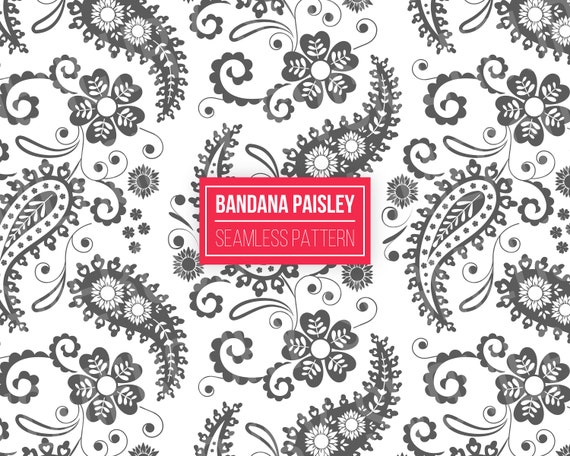 Download Seamless Bandana Paisley Pattern Svg Transparent Background Etsy