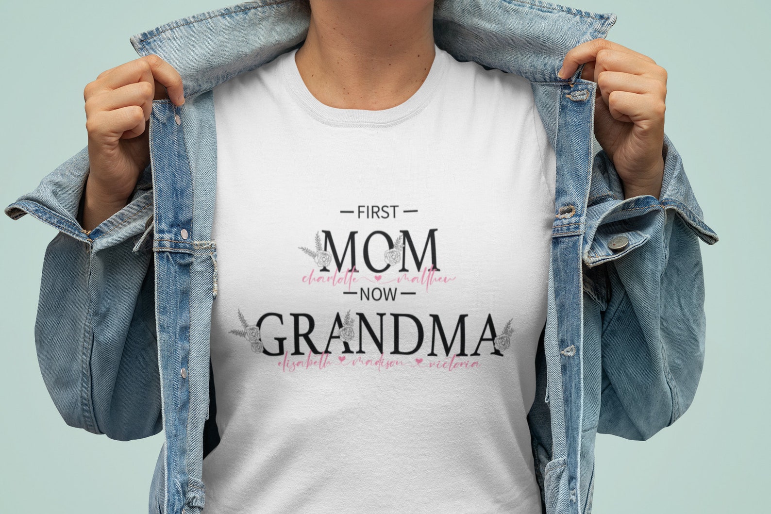 First Mom Now Grandma Svg Can Be Personalized Mom Svg SVG  Etsy