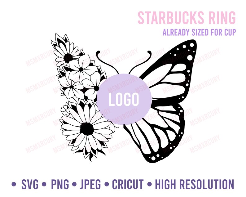 Download Cut File L Svg Png Jpeg For Silhouette Cameo Or Cricut Diy Floral Butterfly Tiger Moth Starbucks Coffee Ring Wrap Svg Sunflower Prints Digital Prints Organiclawyers Com