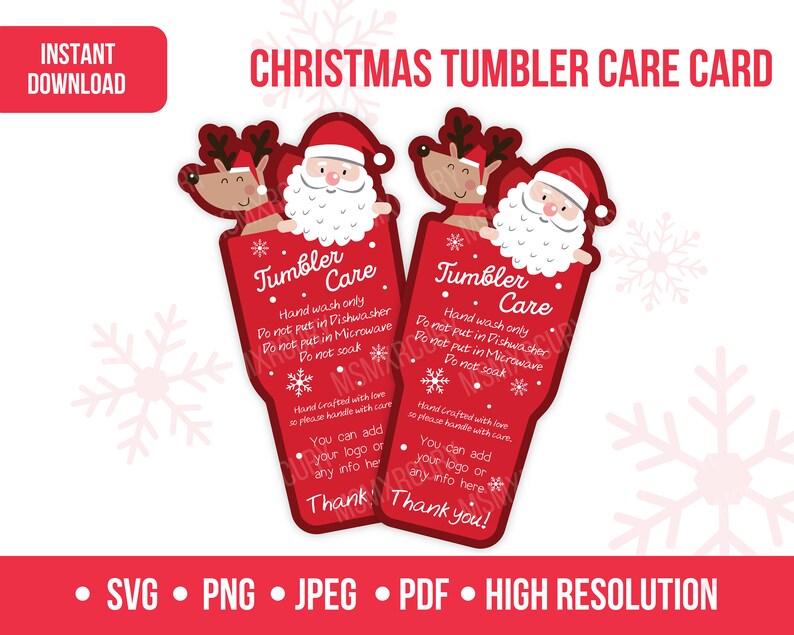Download Tumbler care card svg Christmas Collection Add to your | Etsy