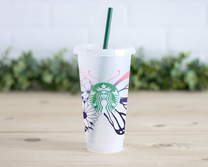 Floral Butterfly Sunflower Tiger Moth Starbucks Coffee Ring Etsy