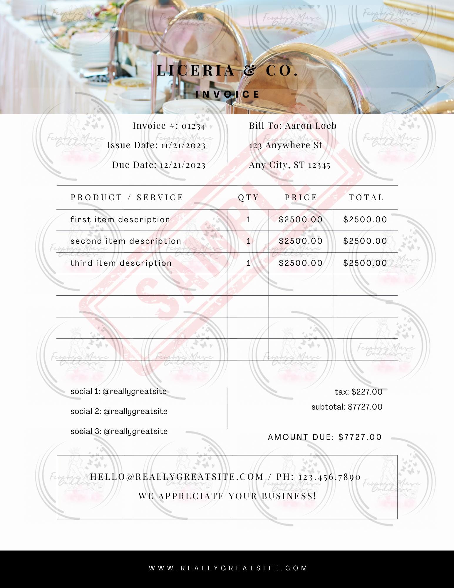Catering Business Order Invoice Template: Editable PDF for Etsy Sellers ...