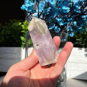TOP QUALITY Druzy Amethyst Flower Agate Tower