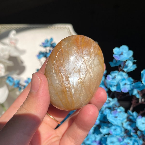 TOP QUALITY Peach Moonstone with Sunstone Palmstone