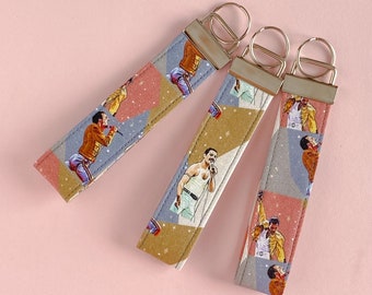 Freddie Mercury keychain. Freddie Mercury keychain. Queen keychain. Key lanyard. Gift for Queen fans.