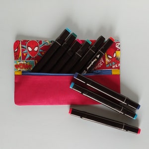 Spiderman case. Custom Spirdeman bag. Personalized children&#39;s gift. Fabric pencil case. Superhero Bag. There is only one.