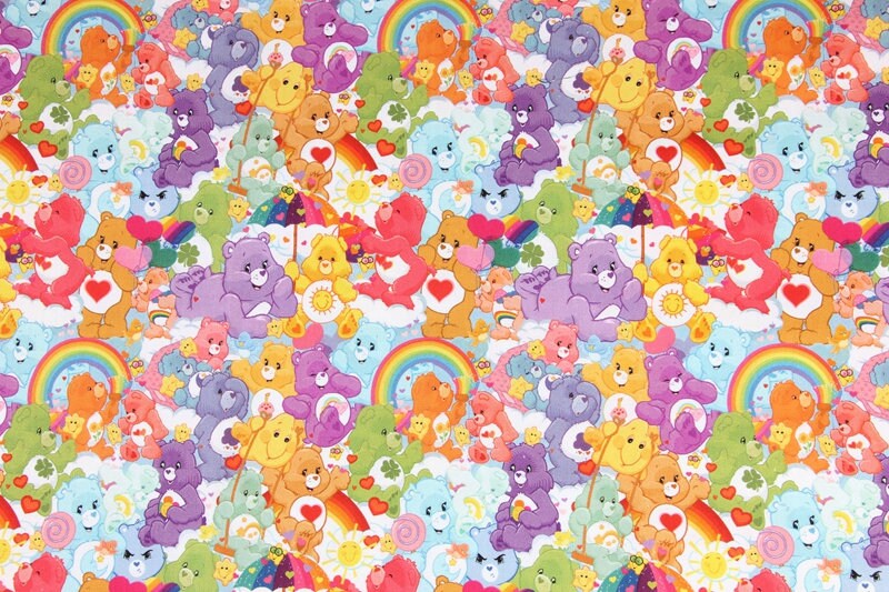 Care Bears fabric multi-colored bear Cartoon Pattern print | Etsy