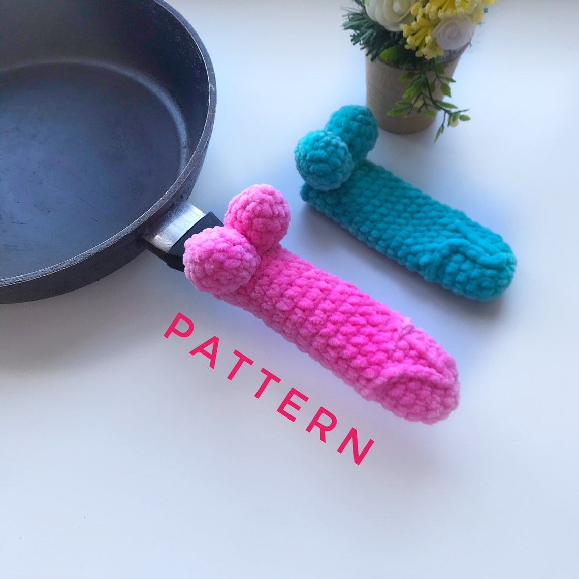 Pattern Crochet Penis pot or pan handle cover PDF file and Etsy