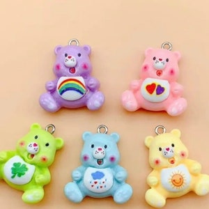 Cartoon Care Bear Animal Resin Charms Flat Back Crafts Pendants Accessories DIY Jewelry Making