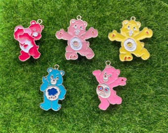 Cartoon Care Bear Animal Alloy Flat Back Charms Crafts Pendants Accessories DIY Jewelry Making