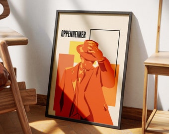 Oppenheimer Movie Poster Print | Modern Minimalist Film Poster 1 | Christopher Nolan | Cillian Murphy | Original Art | Room Wall Decor