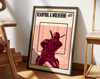 Deadpool & Wolverine Movie Poster Print | Ryan Reynolds | Minimalist Film Wall Art