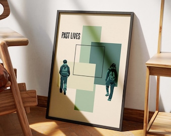 Past Lives Movie Poster Print | Modern Minimalist Film Poster 2 | Greta Lee | Celine Song | Original Art | Room Wall Decor | Movie Gifts