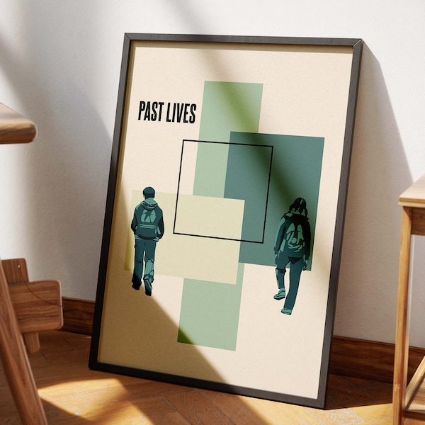 Past Lives Movie Poster Print | Modern Minimalist Film Poster 2 | Greta Lee | Celine Song | Original Art | Room Wall Decor | Movie Gifts