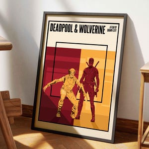 Deadpool & Wolverine | Minimalist Film Poster Print 1 | Ryan Reynolds | Hugh Jackman | Vintage Retro Print | Wall Art | Movie Gifts