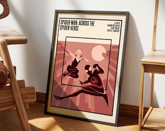 Spider-Man: Across the Spider-Verse filmposterprint | Miles Morales en Gwen Stacy | Minimalistische filmmuurkunst