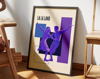 La La Land Movie Poster Print 2 | Ryan Gosling & Emma Stone | Minimalist Film Wall Art