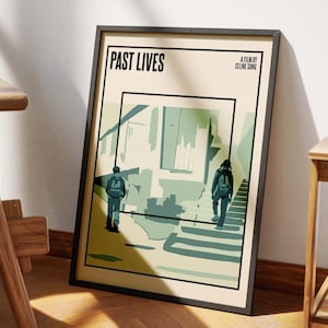 Past Lives Movie Poster Print | Modern Minimalist Film Poster 1 | Greta Lee | Celine Song | Original Art | Room Wall Decor | Movie Gifts