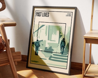Past Lives Movie Poster Print | Modern Minimalist Film Poster 1 | Greta Lee | Celine Song | Original Art | Room Wall Decor | Movie Gifts