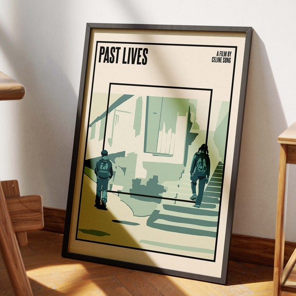 Past Lives Movie Poster Print | Modern Minimalist Film Poster 1 | Greta Lee | Celine Song | Original Art | Room Wall Decor | Movie Gifts