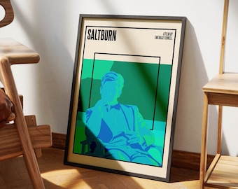 Saltburn Movie Poster Print | Barry Keoghan | Modern Minimalist Film Poster 1 | Emerald Fennell | Original Art Print | Room Wall Decor