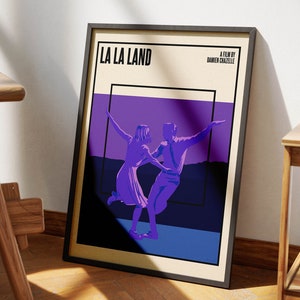 La La Land Movie Poster Print | Modern Minimalist Film Poster 1 | Emma Stone | Ryan Gosling | Original Art Print | Room Wall Decor