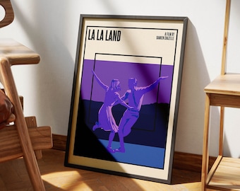 La La Land Movie Poster Print 1 | Ryan Gosling & Emma Stone | Minimalist Film Wall Art