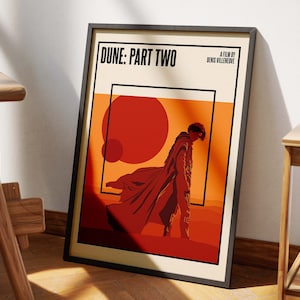 Dune: Part Two Minimalist Film Poster | Vintage Retro Art Print | Timothee Chalamet | Paul Atreides | Denis Villeneuve | Movie Gifts