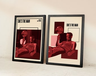 She's The Man Movie Poster Print | Channing Tatum | Minimalist Film Poster | Original Art Print | Room Wall Decor | Gifts | 2000s Movies
