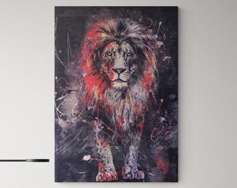 Lion Canvas Etsy
