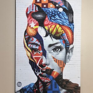 Abstract canvas print, canvas wall art, pop art, wall decor canvas, Audrey Hepburn Mural
