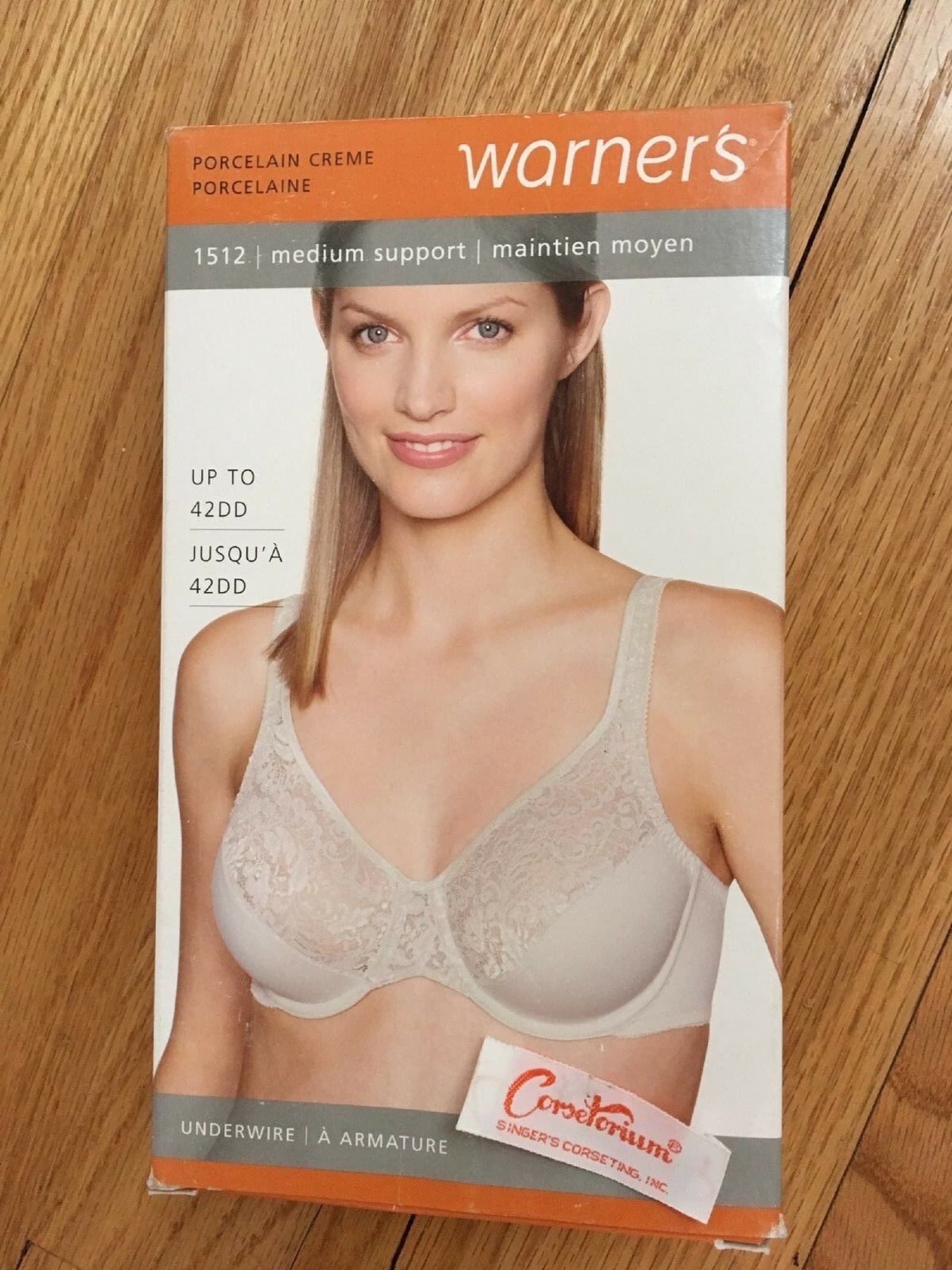 Warners 1512 Mocha Sizes 36C Medium Support Under Wire Lace Cups New in  Box, Ship Out Daily -  Canada