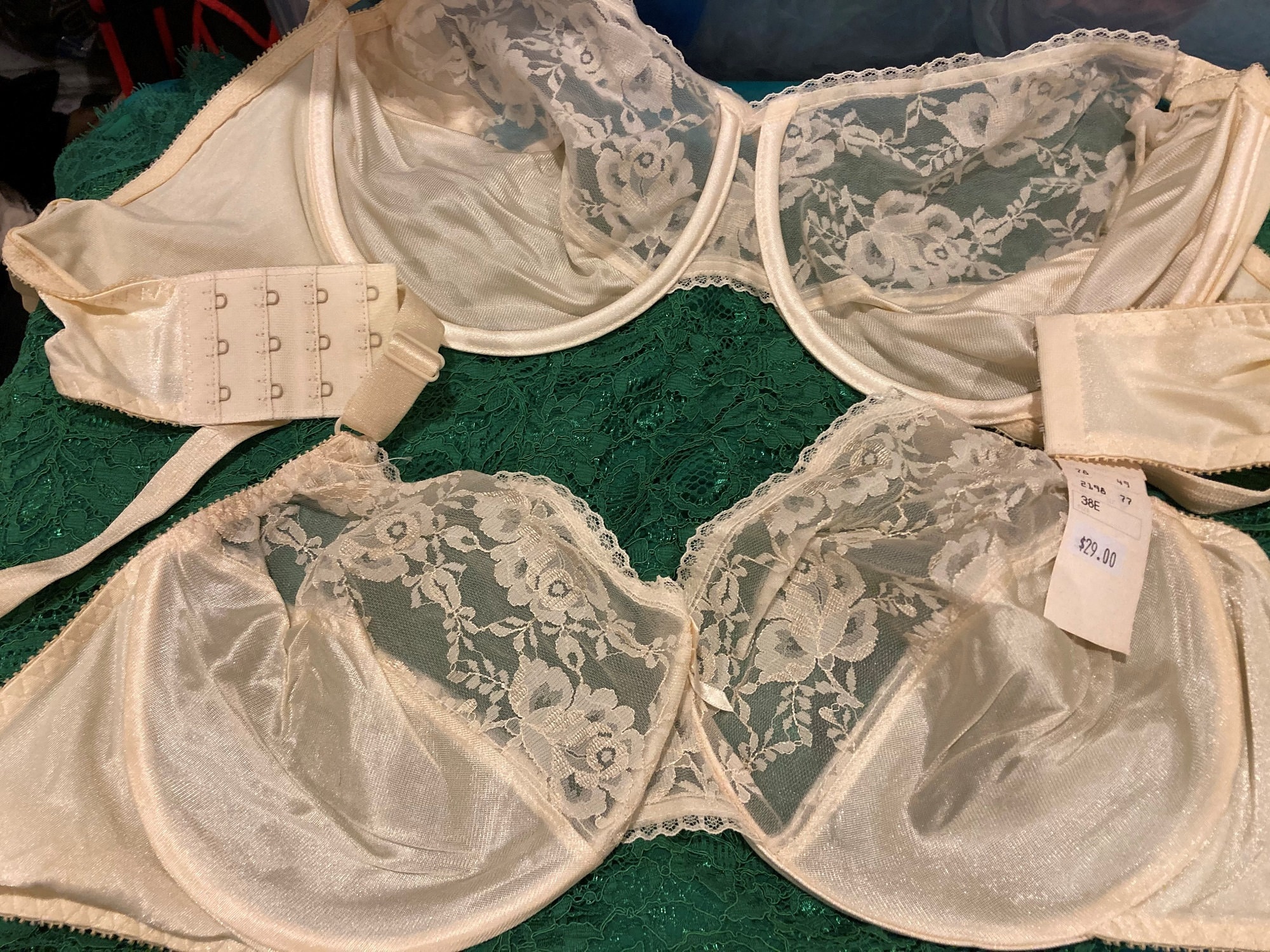 Mary Jane Bras 34D, 38E.40E Ivory Unlined Sexy Lace Underwire 78 Bargain  Price -  Denmark