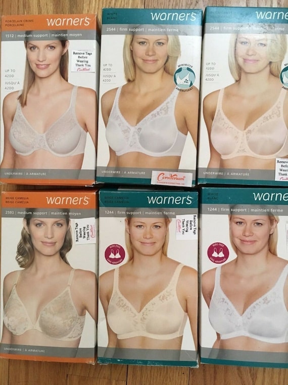 Warner's Fashion Bras 1244 Firm Support Classic Wire-free 36C, 36D White , beige Everyday of the Week Bras -  Denmark