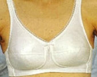 Airway 1480 contour fiberfill Bra Cotton pockets for pads or silicone Forms 32,34,36,38,40,42 AA,A,B,C,D  White crossdressers