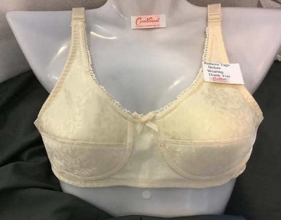 Airway 1488 fabric Embossed Bra Lightly Lined Stretch Straps Cotton pockets for pads or forms AA,A,B,C,D Best Fitting Bra