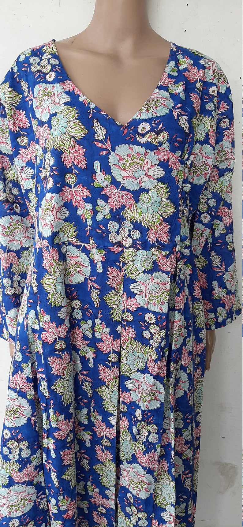 Indian Cotton Hand Block Floral Print Kaftan for Women's - Etsy