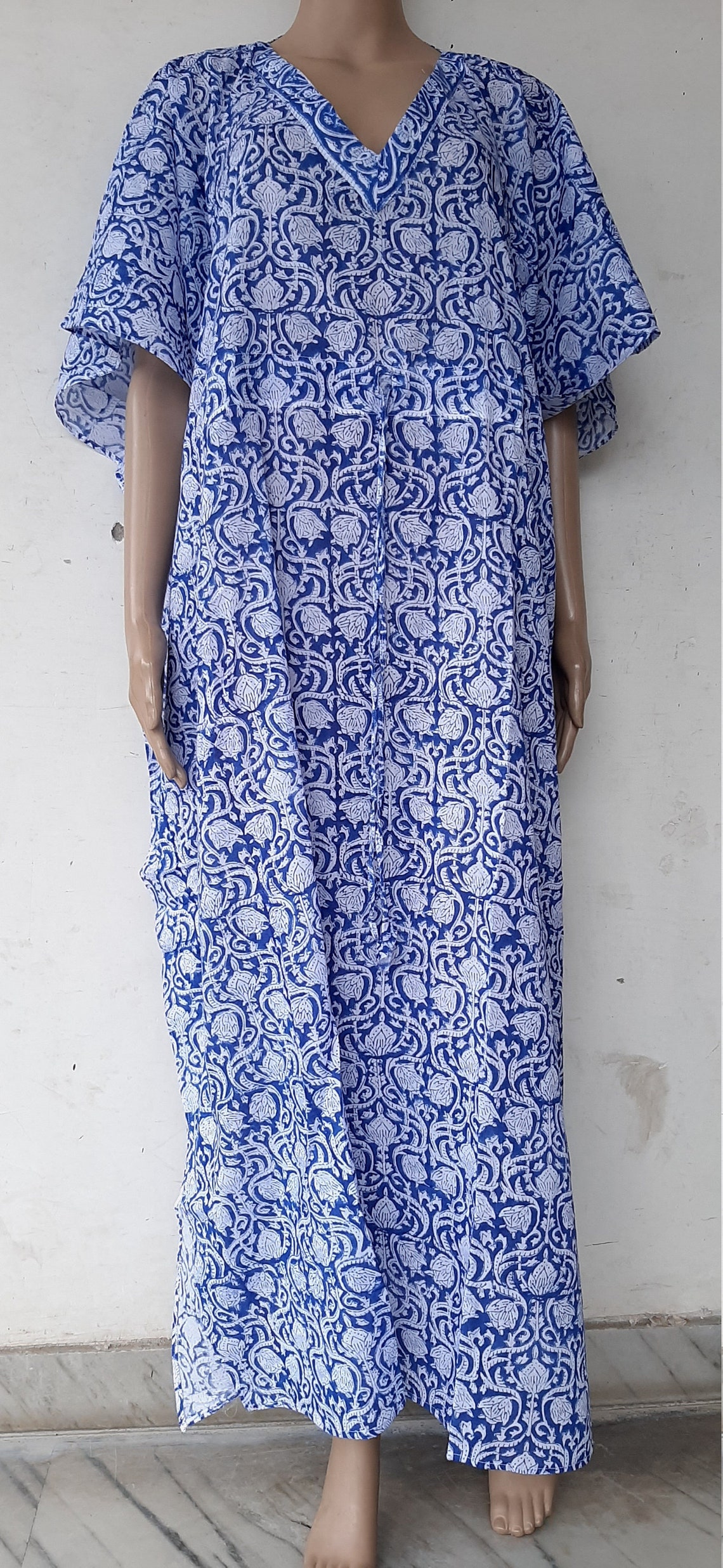 Indian Cotton Kaftan Dress Block Print Kaftan for Women Tunic Etsy