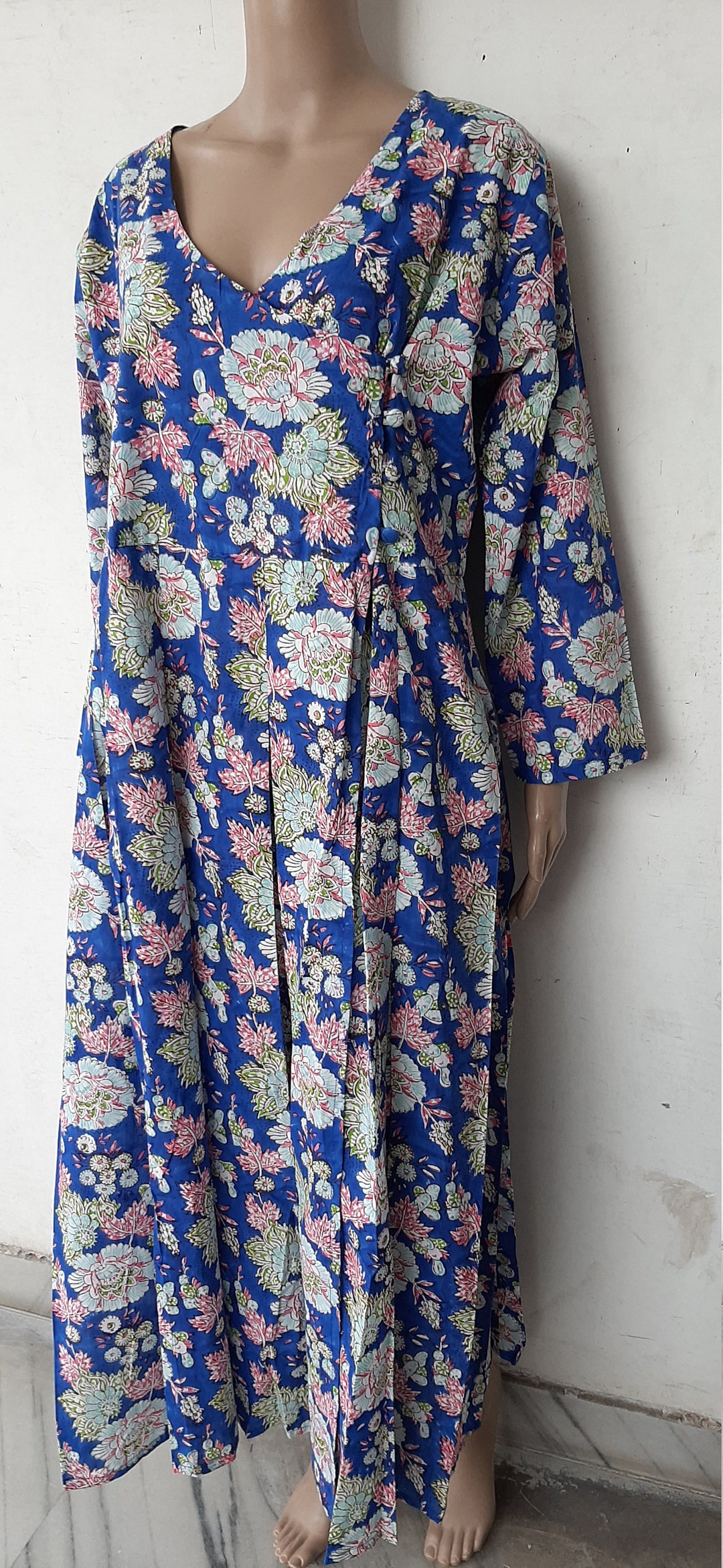 Indian Cotton Hand Block Floral Print Kaftan for Women's - Etsy