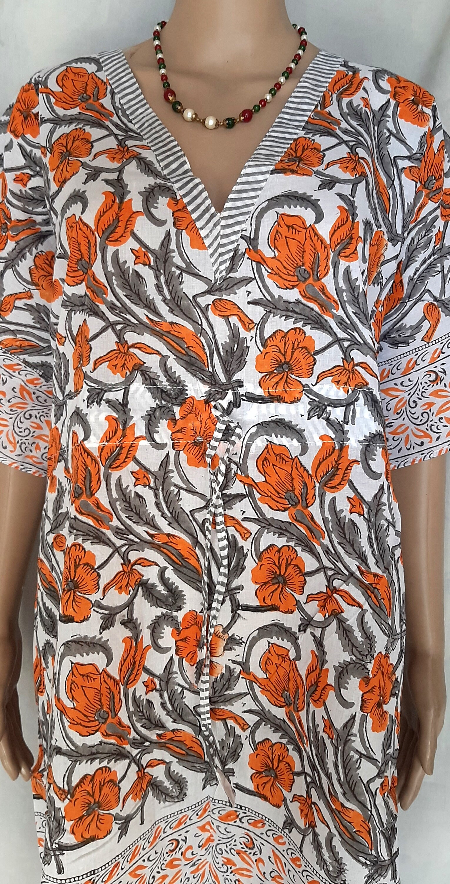 Indian Cotton Kaftan for Women Short Kaftan Dresskimono Etsy Australia