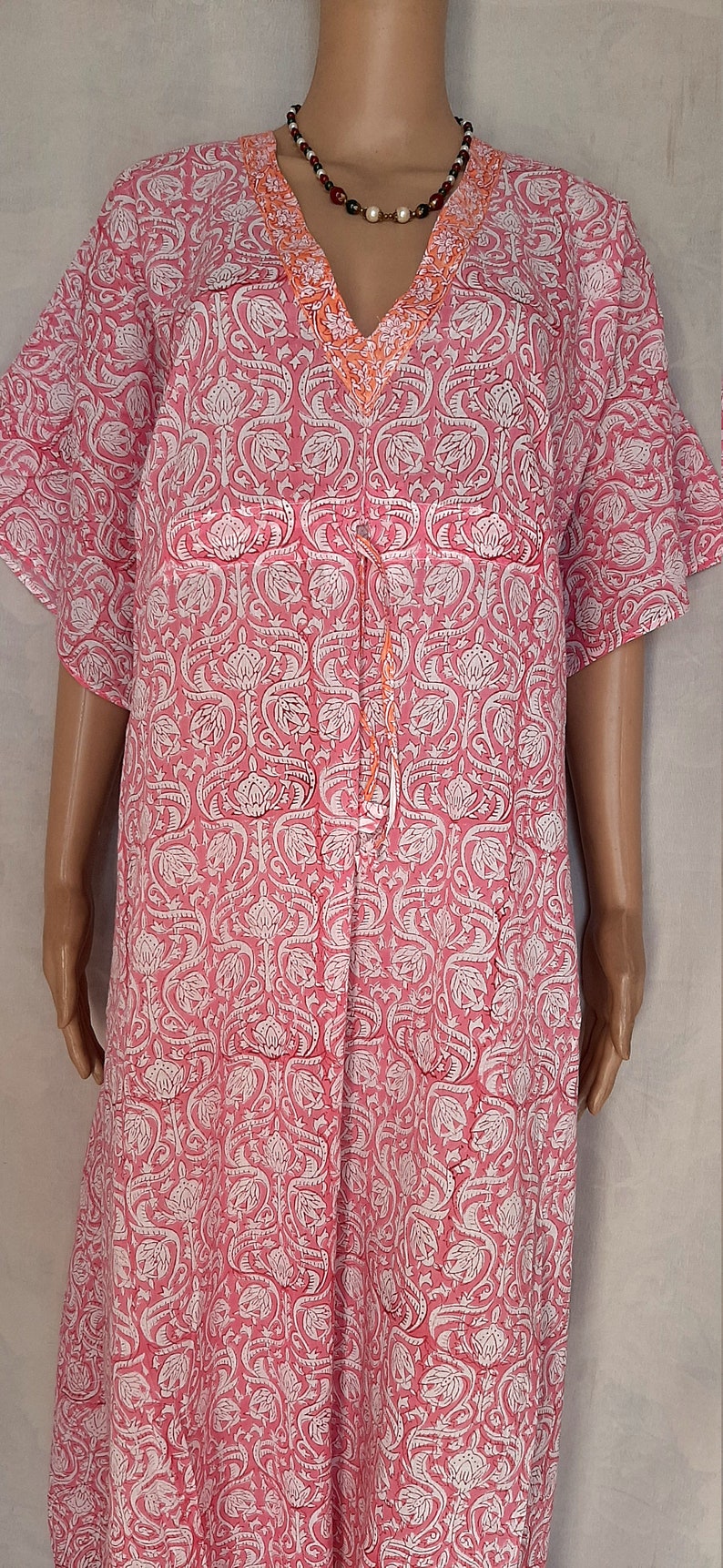 Indian Cotton Anokhi Style Block Print Kaftan for Women Long Etsy UK