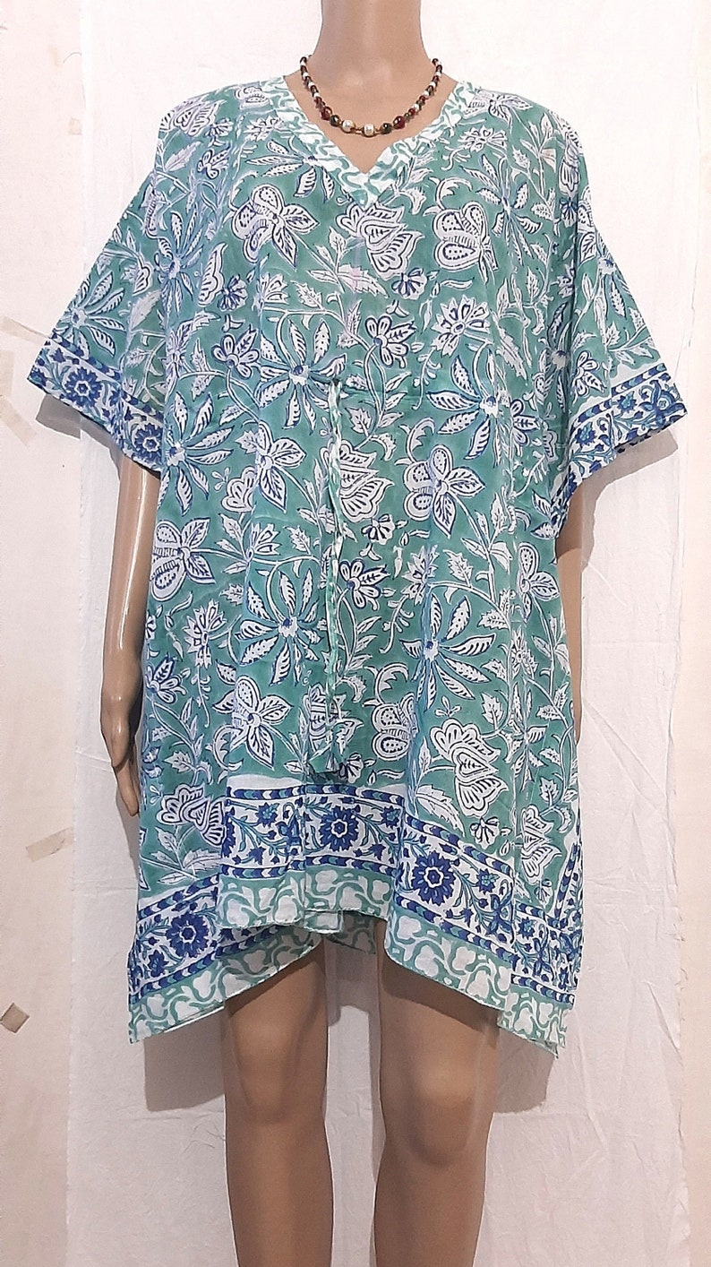 Indian Cotton Kaftan For Women Block Anokhi Printed Short Robe | Etsy