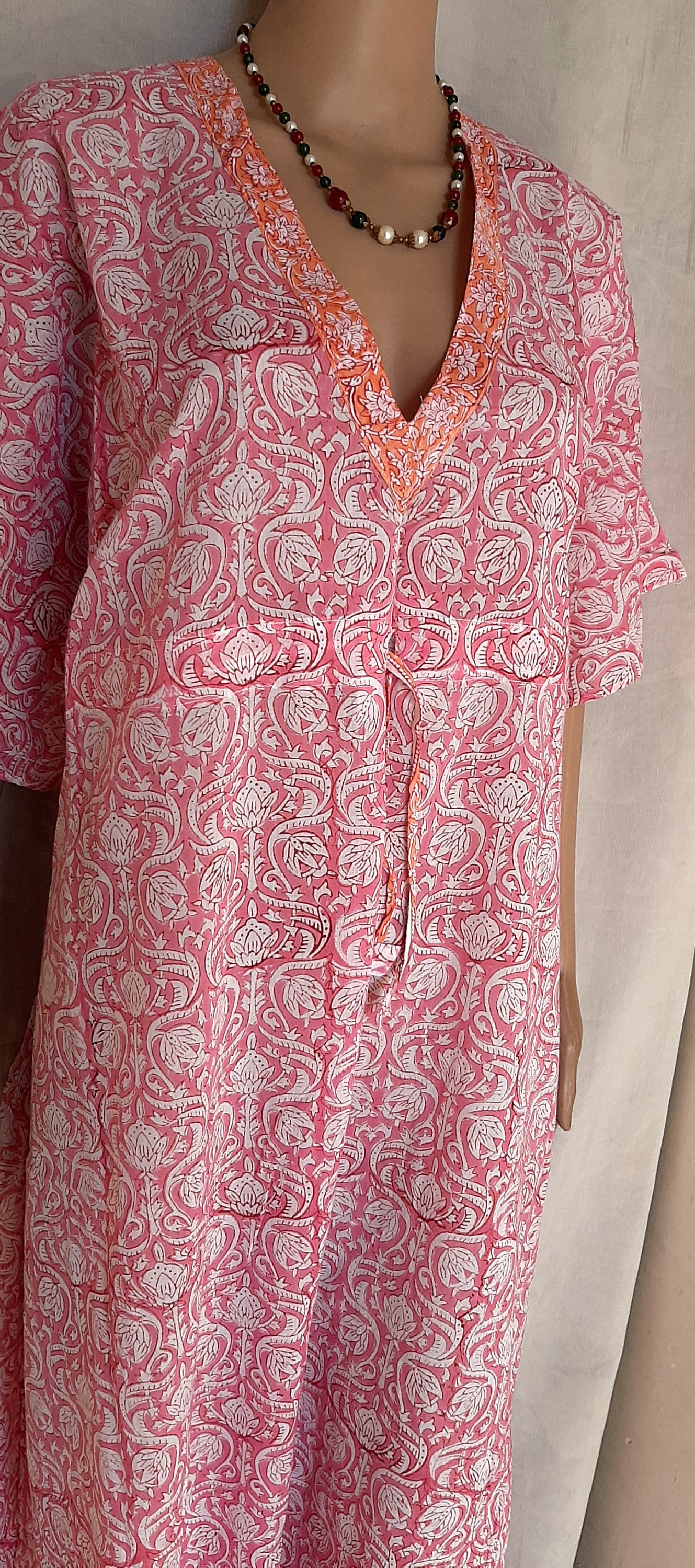Indian Cotton Anokhi Style Block Print Kaftan for Women Long Etsy UK