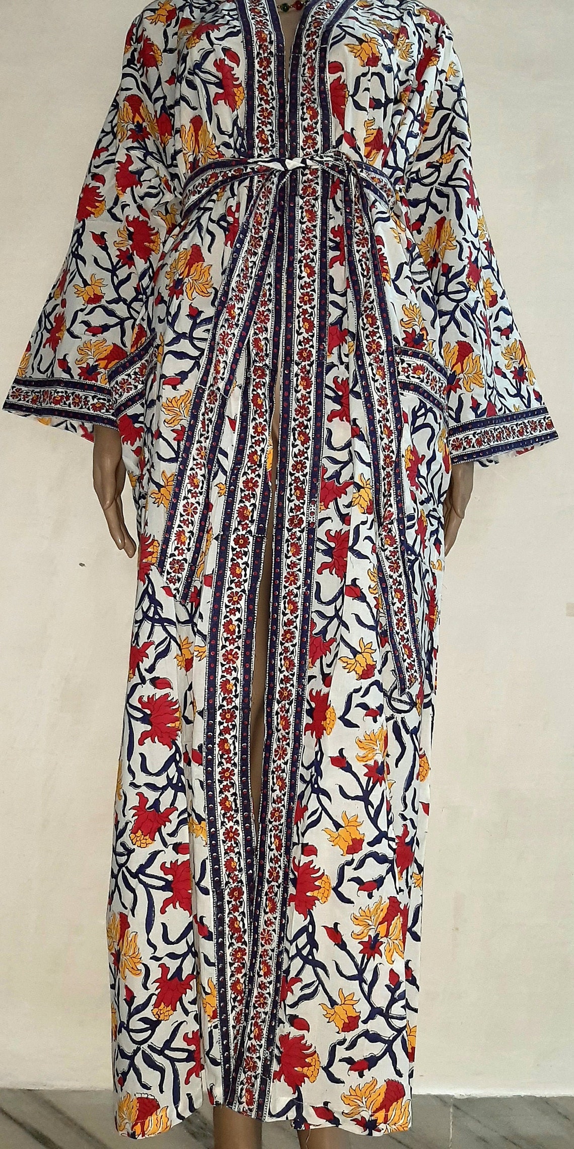 Indian Cotton Kimono Robe Maternity Gown Kaftan for Women Etsy