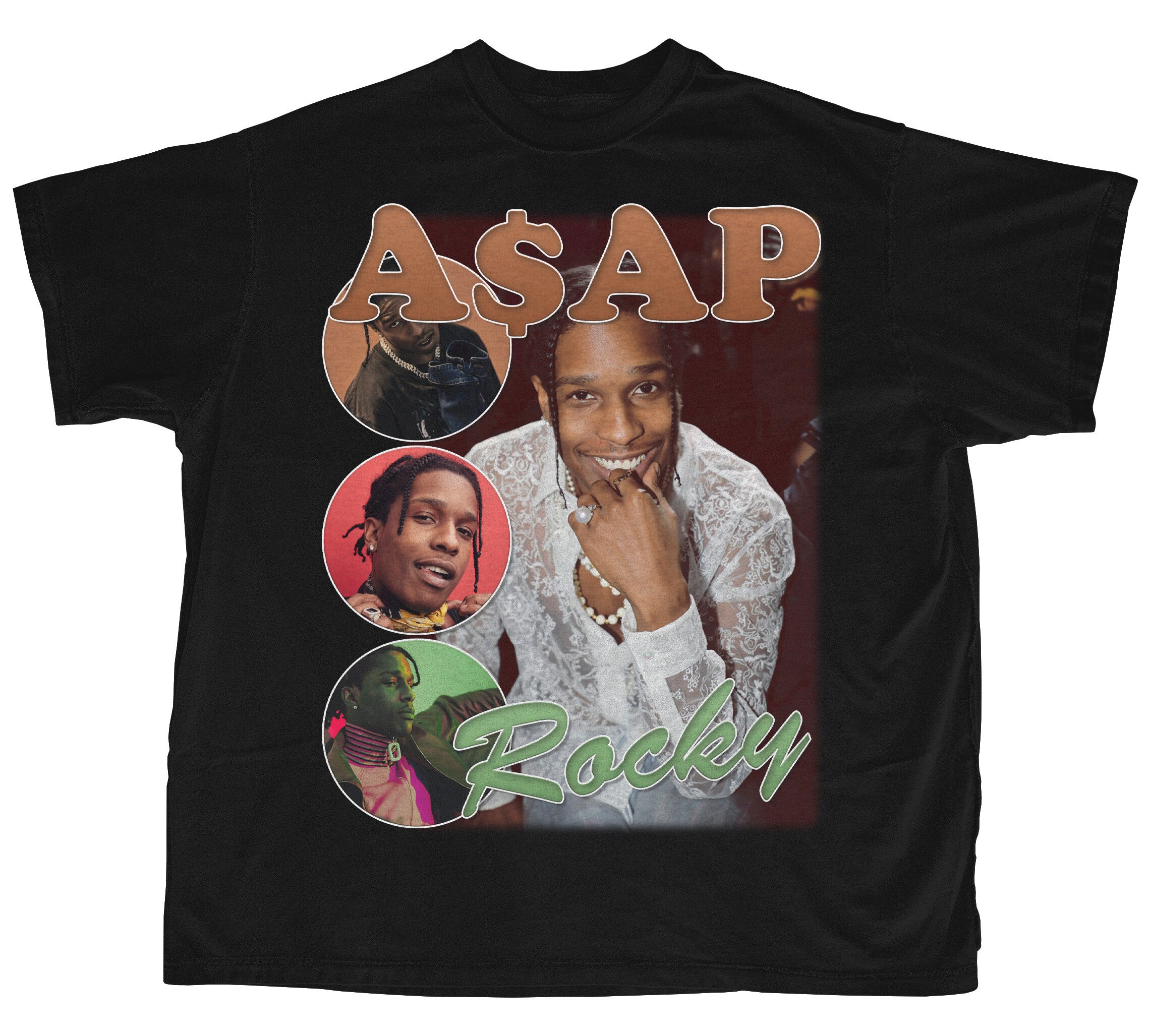 ASAP Rocky Shirt Bootleg Rap Tee Short-sleeve Unisex Black | Etsy