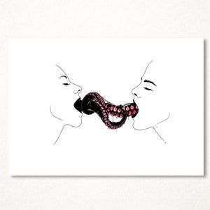 Tentacle Kiss, stampa artistica in edizione limitata e firmata in più dimensioni per la decorazione murale