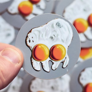 Eggtopus Frito - Pegatinas individuales o por paquete Ø 5cm (Ø 2")